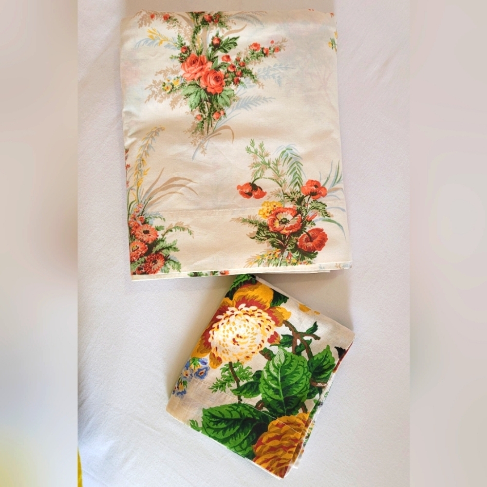 VINTAGE Single/Twin Sz Top Sheet  By Sears Roebuck & Co. W/1 Case - Picture 13 of 16
